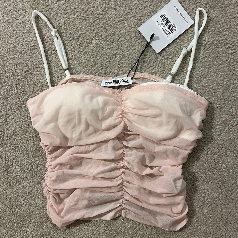 Princess Polly Light Pink Ruched Camisole